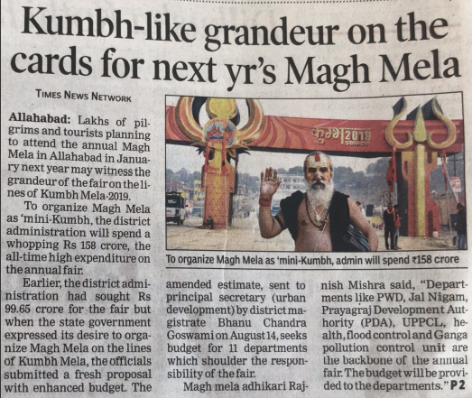 Kumbh-like grandeur on the cards for next year’s Magh Mela